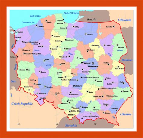 Political And Administrative Map Of Poland Maps Of Poland Maps Of