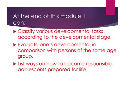 Solution Module 3 Developmental Stages In Middle And Late Adolescence