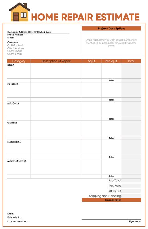 Roofing Estimate Templates Printable Estimate Template Roofing Vrogue