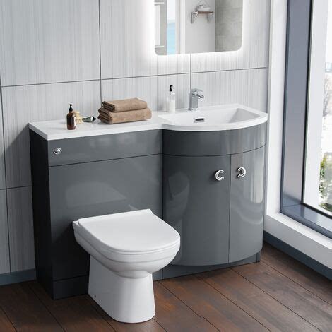 They are perfect for small bathrooms. Dene Right Hand Grey Bathroom Basin Combination Vanity ...