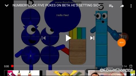 Numberblock Five Pukes On Beta Shes Getting Sick With Numberblocks 25