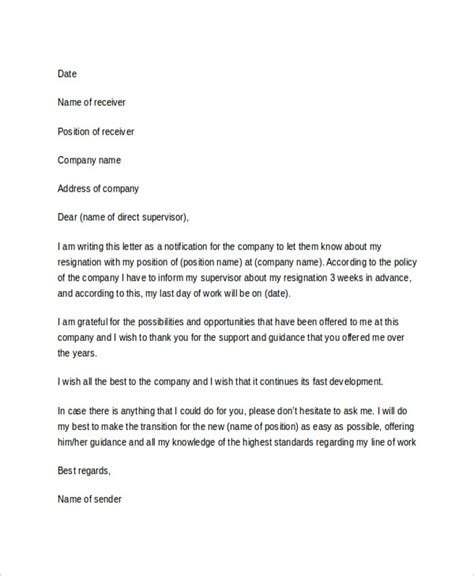 Letter Of Resignation Sample Doc Database Letter Template Collection Images