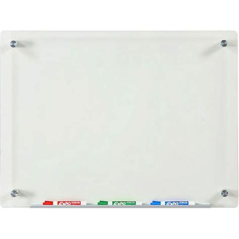 Audio Visual Direct Clear Glass Dry Erase Board 17 34 X 23 58 Inches Non Magnetic