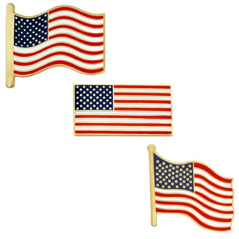 American Flag 3 Pin Set Pinmart