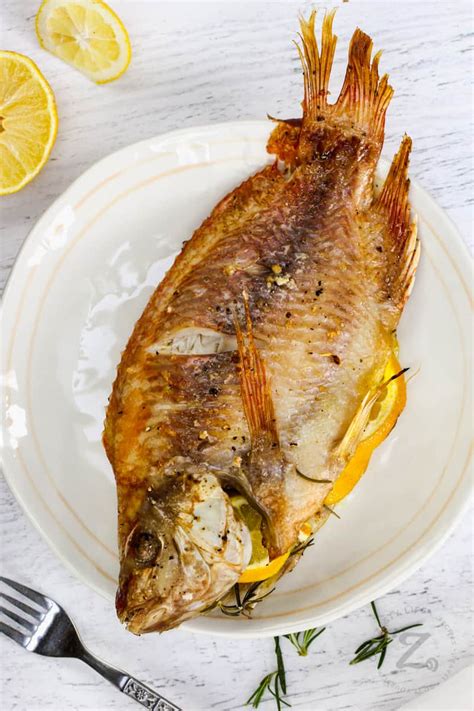 Baked Whole Fish Easy And Elegant Entrée Our Zesty Life