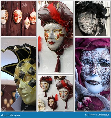 M Scaras Venecianas Del Carnaval Imagen De Archivo Imagen De Collage