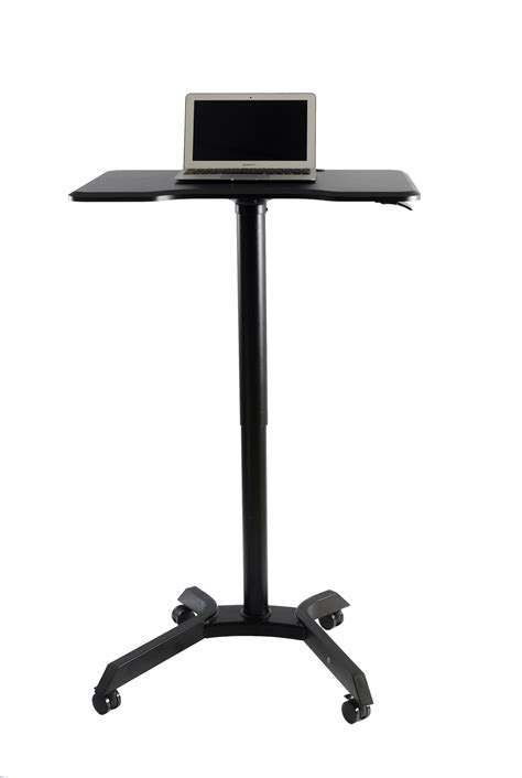Techorbits Mobile Standing Desk Computer Cart Laptop Trolley Stand