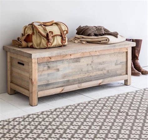 Rustic Storage Bench Hallway Storage Bench Storage Trunk Wooden