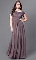 Lace-Bodice Long Formal Plus-Size Dress - PromGirl