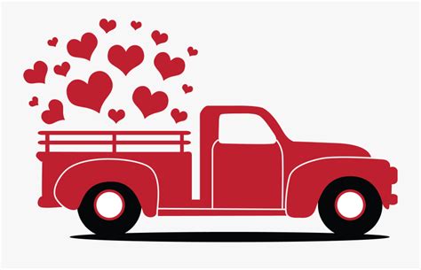 Transparent Red Truck Png - Free Valentine Truck Svg , Free Transparent