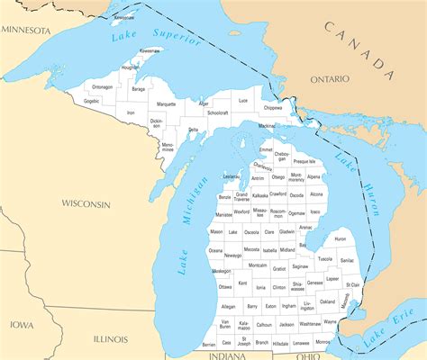 Michigan Map Counties And Cities World Map
