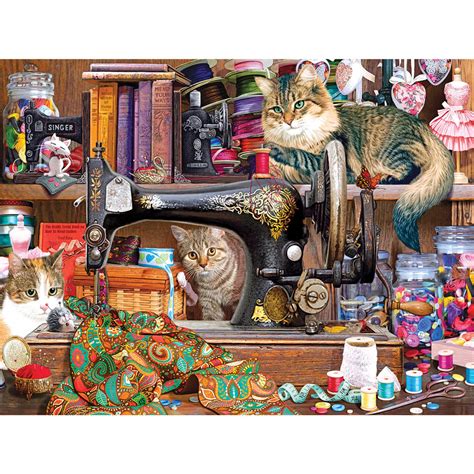 Buy Sewing Room Cats 500 Piece Jigsaw Puzzle At Bits And Pieces