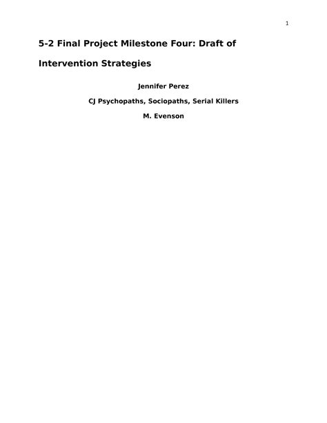 Cj 303 5 2 Final Project Milestone 4 Draft Of Intervention Strategies