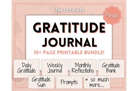 Gratitude Journal Printable Bundle Creative Market