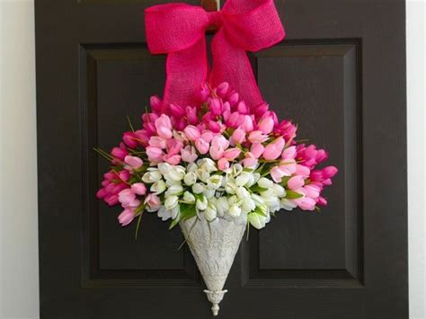 Tulip Easter Wreath Tulips In Vase Spring Tulips Flower Vases