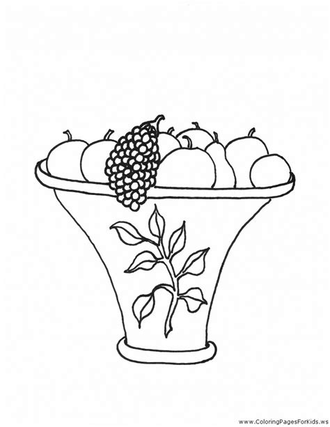 Coloring Pages for Kids: Fruit Basket Coloring Pages