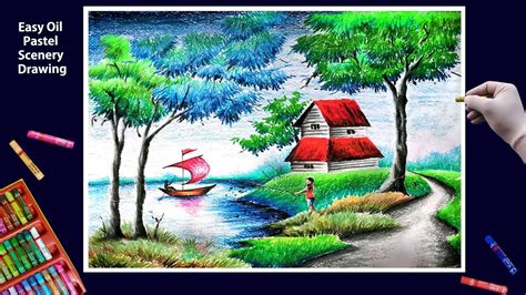 Beautiful Scenery Drawing With Oil Pastels Step By Step Beautiful