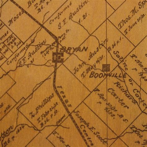 Historical Map Of Brazos County Texas Engraved On Wood Etsy