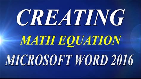 How To Write Math Equation In Microsoft Word 2007 2010 2013 And 2016