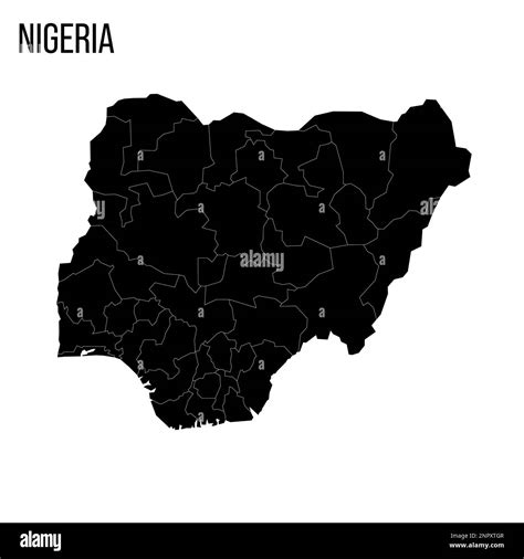 nigeria political map of administrative divisions states and federal capital territory blank