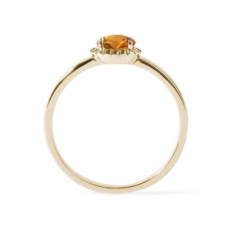 Oval Citrine Ring In Yellow Gold Klenota