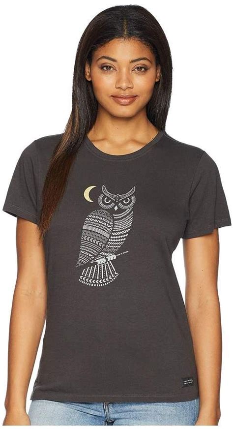 Life Is Good Primal Owl Crusher Tee Womens T Shirt T Shirts For