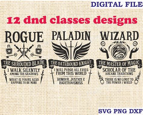 Dnd Crafts Dnd Classes Class Design Bundle Pack Party Items