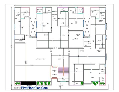 apartment floor plans 5000 to 6500 square feet 70ft to 80ft length apartment floor plans