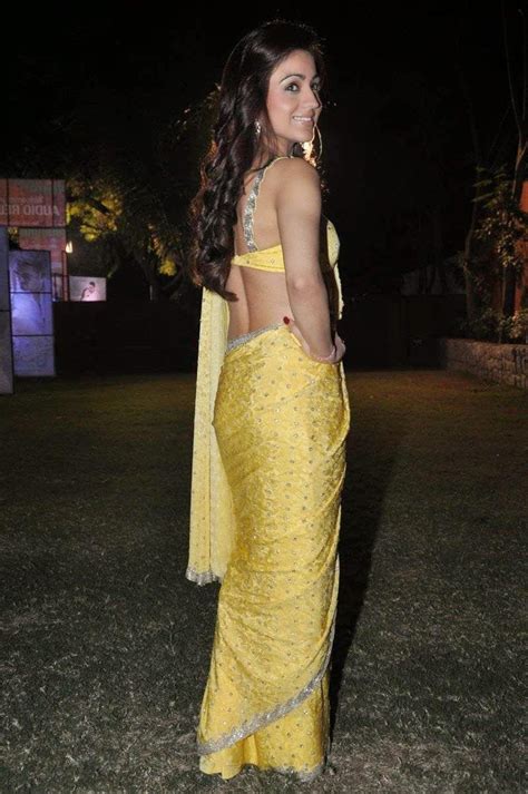 Aksha Pardasany Looks Gorgeous In Yellow Saree At Dr Salim Audio Launch