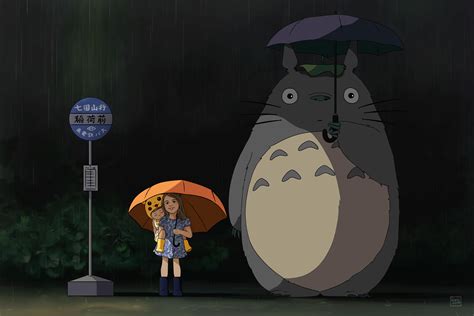 I Commissioned An Artist To Put My Daughters Into The Totoro Bus Stop