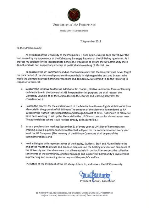 Dear president _ (write the president's name here), in the body of the letter, you should first briefly introduce yourself. University of the Philippines on Twitter: "A Letter from ...