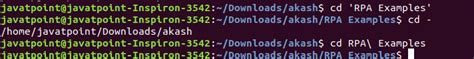 Cd Command In Linuxunix With Examples Javatpoint