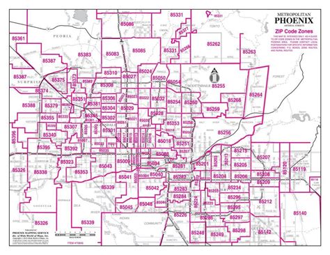 Phoenix Zip Code Map Zip Code Map Of Phoenix Arizona Usa