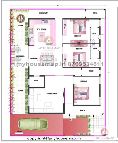 3bhk House Plan 3060 House Plan 30 60 Best House Plan For Ground