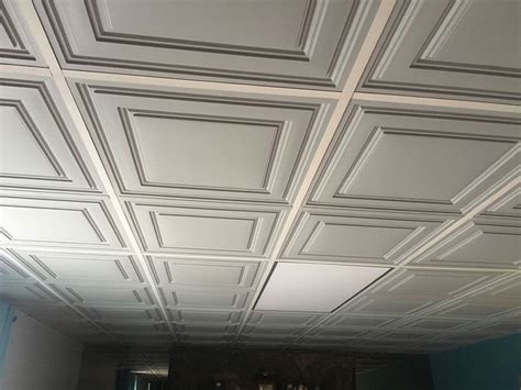 The majority of ceiling tiles are comprised of fiberboard, which is more or less a blend of wood/cain fiber and various binding solutions. Stratford | Vinyl Drop Ceiling Tiles| Stone 2x4 Ceiling Tiles
