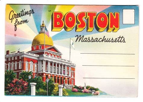 Boston Massachusetts Vintage Postcard Folder Souvenir Postcard