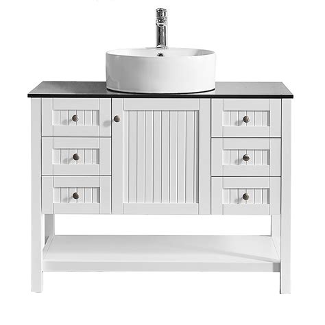 Browse vanity cabinets ranging 9 in width, all the way up to 73 for our furniture style vanities. Vinnova Modena 42 inch Vanity in White with Glass ...