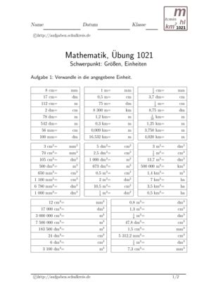 Unsere matheübungsblätter, die sich an schüler ab der 4. Masseinheiten Tabelle Pdf