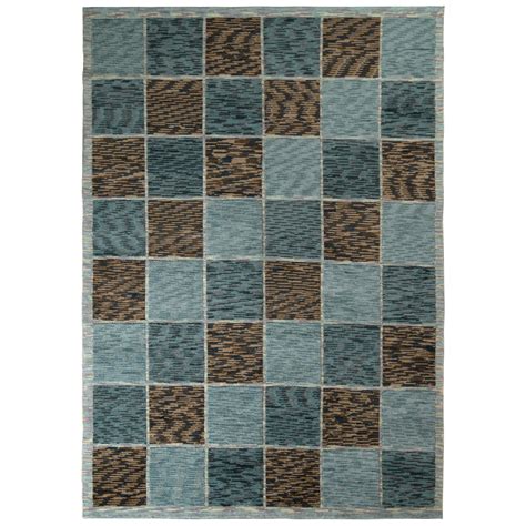 Rug And Kilims Scandinavian Style Kilim In Blue And Beige Brown