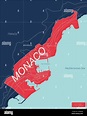 Mónaco país mapa detallado editable con regiones ciudades y pueblos ...