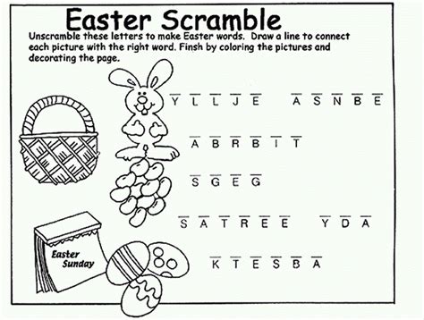 Fun Easter Word Scramble Printable 101 Activity