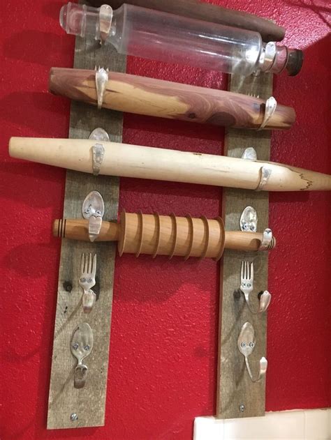 To Rolling Pin Wall Rack Hanger Assorted Hooks Hangers Etsy