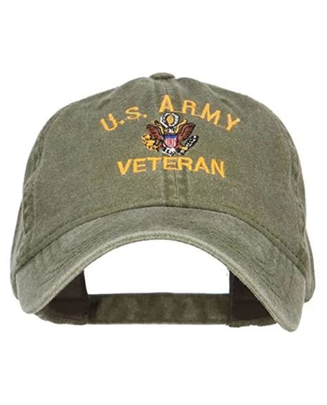 Ottoe4hats Us Army Veteran Military Embroidered Washed Cap Olive