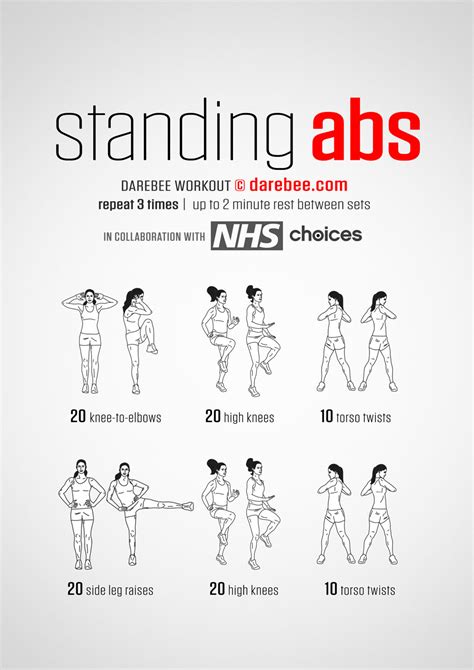 Ab Exercises While Standing At Work Exercise Poster