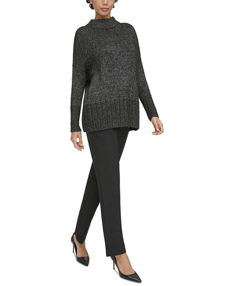 Donna Karan Womens Oversized Mock Neck Pullover Sweater Macys