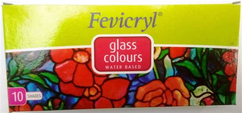 Pidilite Fevicryl Glass Colours Water Based 10 Shades Glass Colors