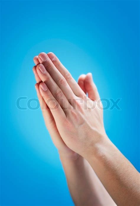 Hands Clasped Together For A Prayer Stock Image Colourbox