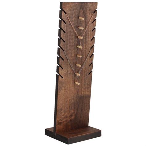 Wood Necklace Display Stand Espresso Color Wood Jewelry Display