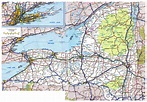 Large detailed roads and highways map of New York state with all cities ...