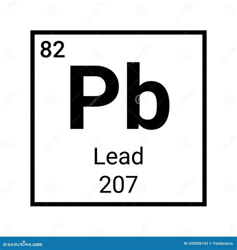 Lead Periodic Element Chemical Icon Formula Lead Symbol Mendeleev